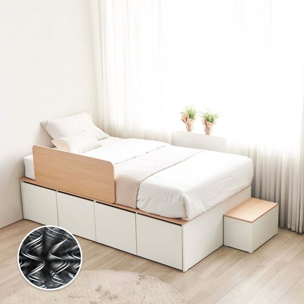 [동서가구] 엘르 SS 벙커침대+계단+가드+본넬매트리스 DF922218