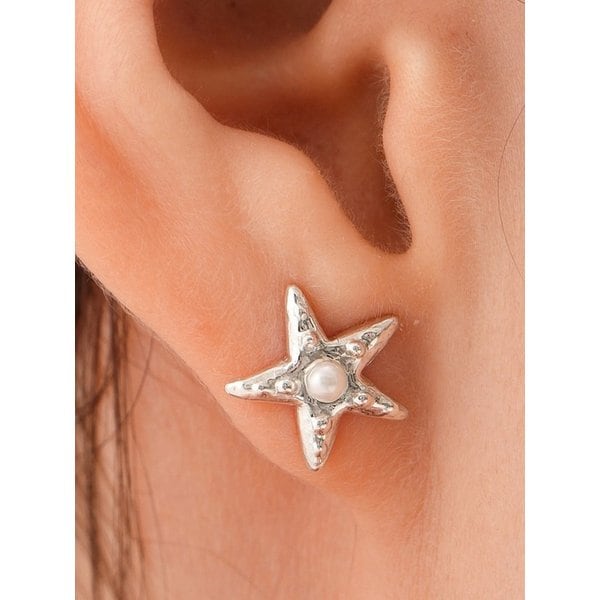 925silver Moonlight starfish earring