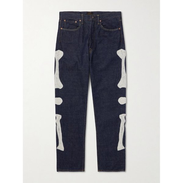 오카질리 슬림핏 크로셰 트림 진 46376663162925181