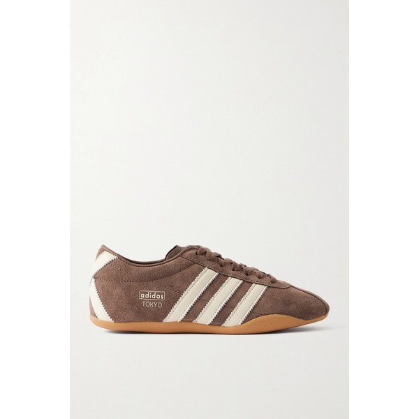 도쿄 가죽 트리밍 스웨이드 스니커즈 다크 브라운 46376663162980571