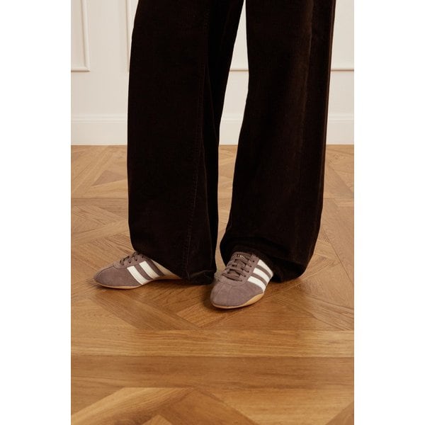 도쿄 가죽 트리밍 스웨이드 스니커즈 다크 브라운 46376663162980571