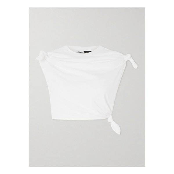 파울라 이비자 크롭 노트 코튼 혼방 저지 티셔츠 화이트 1647597335542993