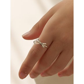 [연말 스페셜 6mm+10mm 진주귀걸이 증정][925 silver] Volume ribbon ring