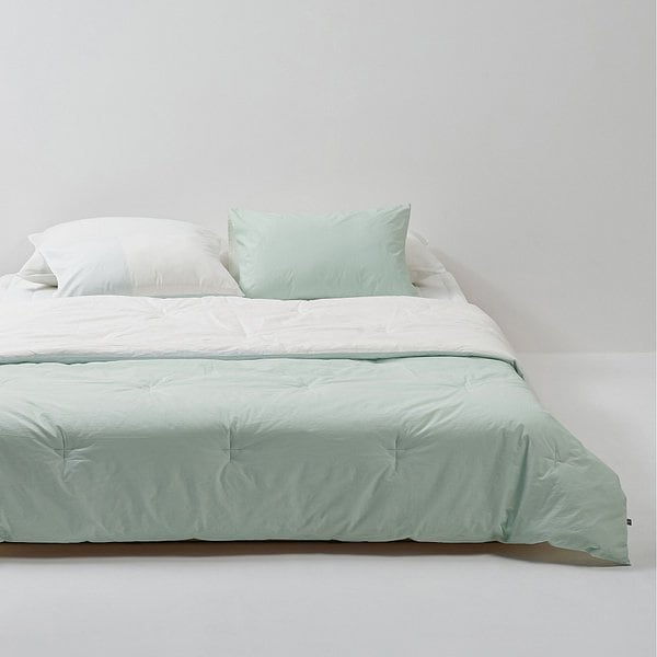사각사각 코튼 배색 차렵이불 Q 민트화이트 J60N902149545