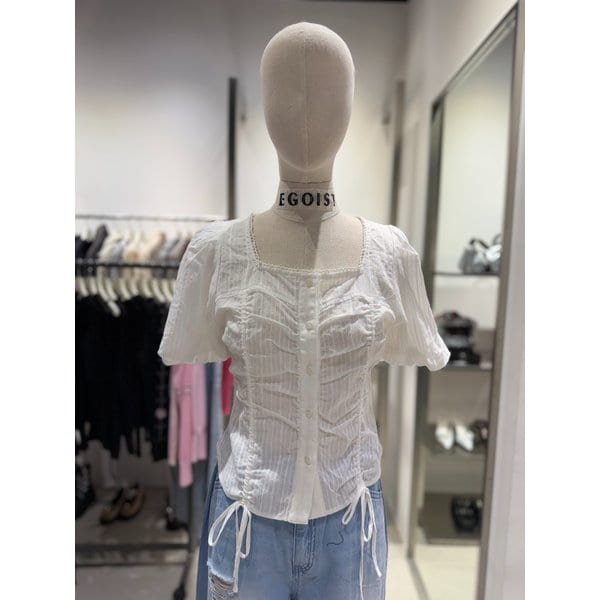[여주점] 스트링 셔링 볼륨 블라우스 ES2OBL55