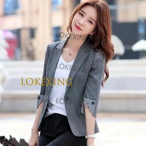여성 정장 자켓 7부 여성용 원버튼 봄 여름 가을 숏 슬림핏 얇은 캐주얼 여자
