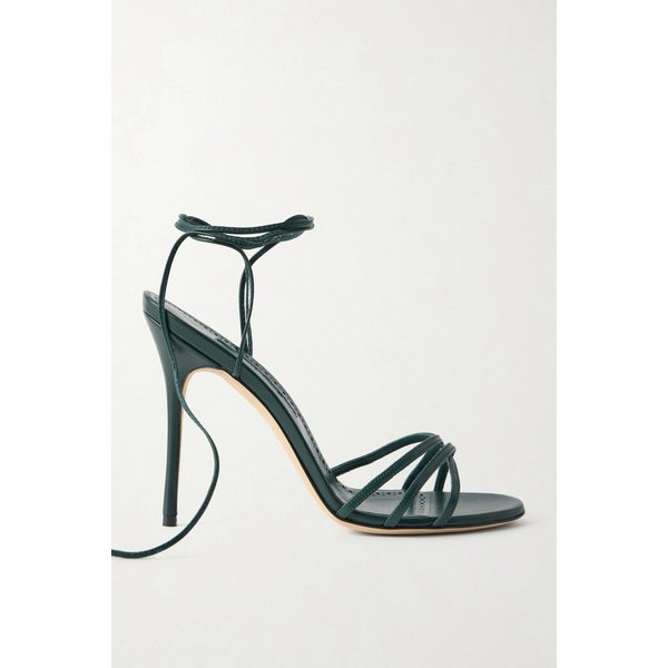 다크 그린 가죽 레바 105 샌들 46376663162937212