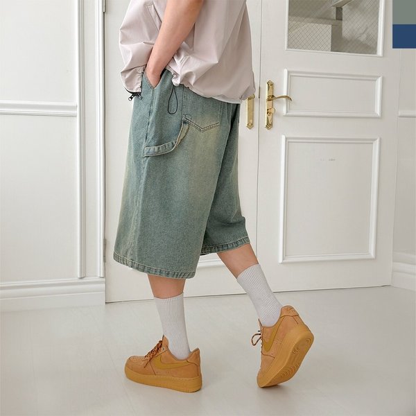 남자 카펜터 버뮤다 와이드 밴딩 데님 반바지 DJ-JEH-SACC2009M