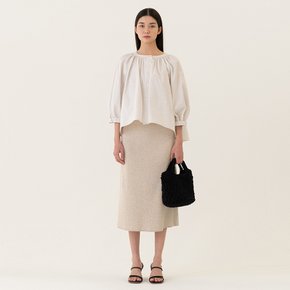 SS22 A-line Knitted Skirt Ivory-melange