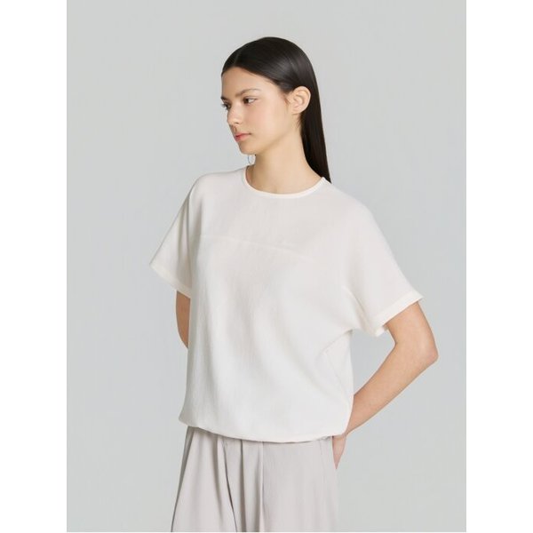 [부산점] 테크 린넨 여성 우븐 반팔 라운드 티셔츠 DWM26252