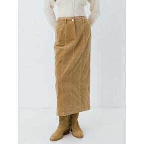 corduroy cutting-line skirt (beige)