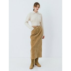 corduroy cutting-line skirt (beige)