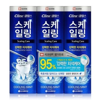  클링스 스케일링 쿨링민트 치약 100g 3p