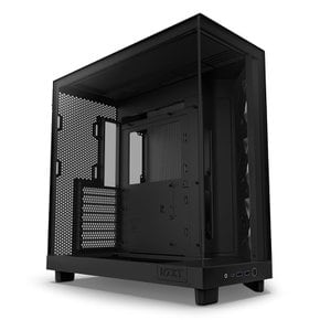 NZXT H6 Flow RGB Black 120mm RGB ATX PC CC-H61FB-R1 2면 스모크 강화 유리 패널 채용 팬 3기