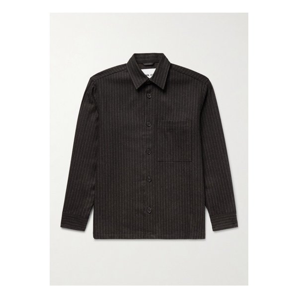 NN.07 프레디 1630 핀스트라이프  울 혼방 오버셔츠 브라운 46376663162896286