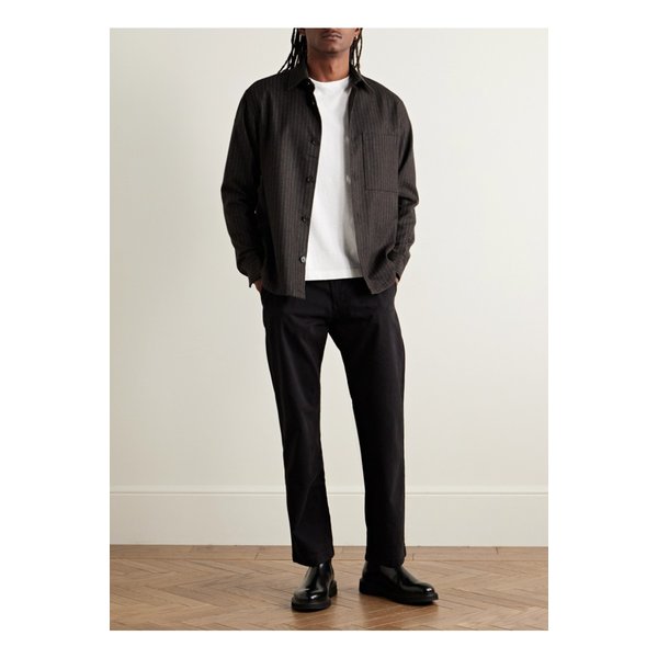 NN.07 프레디 1630 핀스트라이프  울 혼방 오버셔츠 브라운 46376663162896286