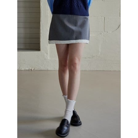 하이버넷 Lace Mini Skirt - GRAY