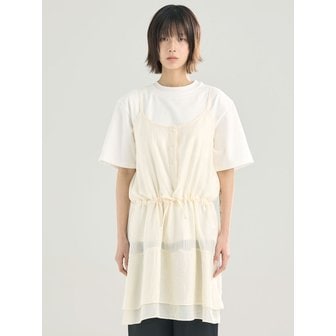 서니드 SHIRRING LAYERED DRESS (WH)