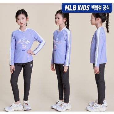 MLB키즈 (백화점공식) 베이직 반집업 래쉬가드 세트  7ASWB2153-43LDS