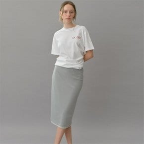 banding layered jersey skirt (light khaki)