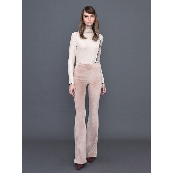 PM1244P120 Corduroy stretch bootcut pants_Beige