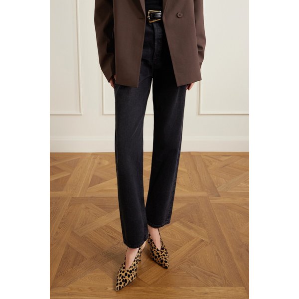 에이디 칼라 레오파드 프린트 카프 헤어 펌프스 46376663162976813