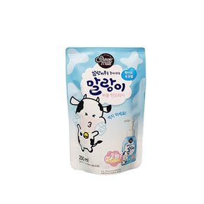 샤워메이트 말랑카우 말랑이 버블 핸드워시 화이트우유향 리필 250ml x1개