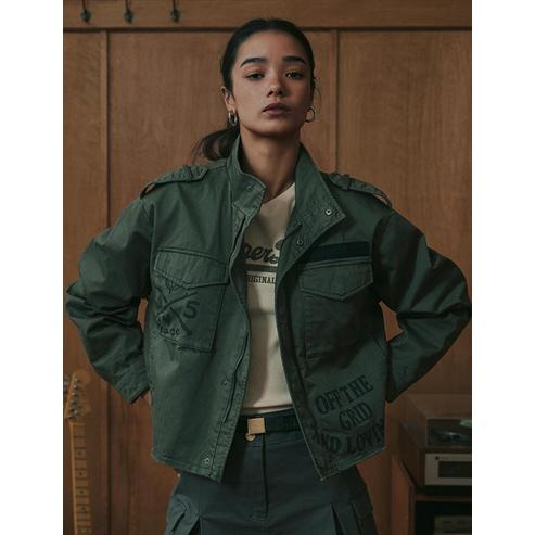 SUPERDRY W 밀리터리 크롭 자켓(SDFJWDO04KHK)
