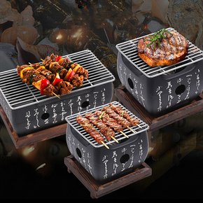 일본식화로+연료5P 캠핑 차박 야외 휴대용 피크닉 가정용 고기 불판 바베큐