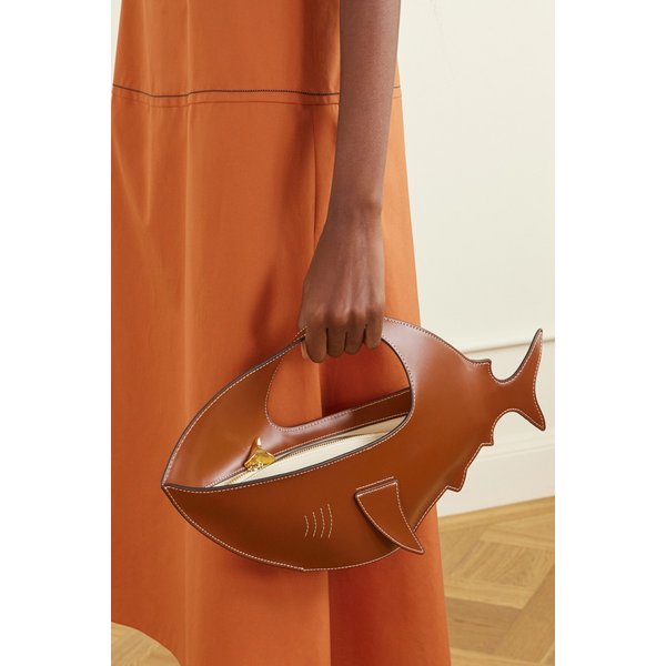 스타우드 샤크 가죽 브라운 클러치 46376663163027492