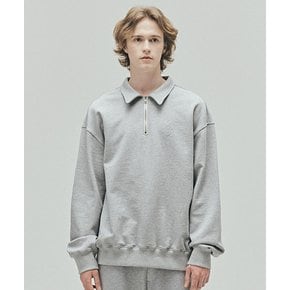 HALF ZIP UP OVERSIZED SWEATSHIRT - GREY