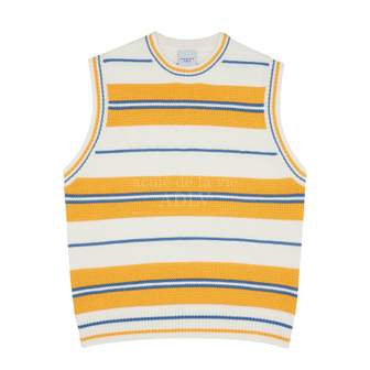 아크메드라비 EMBOSSING LOGO KNITTING KNIT VEST YELLOW - 엠보싱 니트 베스트