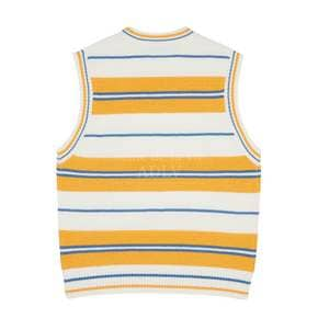 EMBOSSING LOGO KNITTING KNIT VEST YELLOW - 엠보싱 니트 베스트