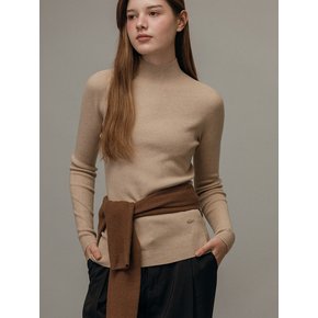 Poyette basic slim half neck knit