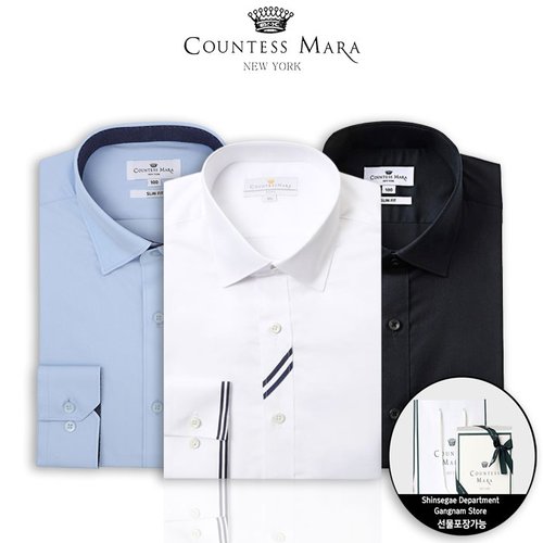 카운테스마라 [카운테스마라 셔츠] 남성 셔츠 링클프리 스판 드레스 긴팔 와이셔츠 남자 패션 24가지