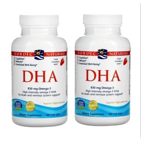 노르딕 내추럴스 노르딕내츄럴스 DHA 830mg 스트로베리맛 180소프트젤 X 2통