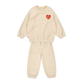 BK4IST03BG [SET] Beige BB Heart Mink Jogger