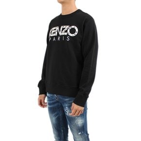 파리스 피시네트 로고 남성 맨투맨 FA55SW0004MD 블랙 KENZO Paris Fishnet sweatshirt