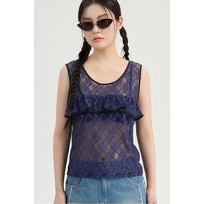 Lace Jersey Top (dark navy) LFTAM26330NYD
