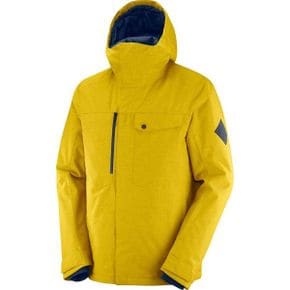 일본 살로몬 스키복 Salomon POWDERSTASH JACKET M 남성 피스트 겨울 LC1398500 착용 LEMON CURR