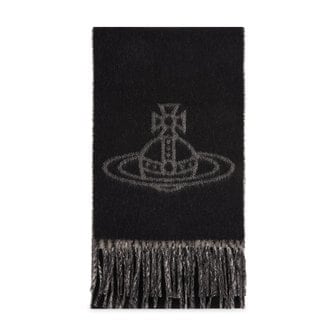 비비안웨스트우드 여성 ORB 로고 블랙 머플러 81030006 W00ZH N402