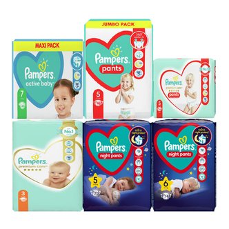 팸퍼스 [3박스]유럽산  베이비드라이 밴드 팬티 기저귀 파우더향 Pampers 바우처