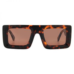 Off-White LEONARDO 브라운 스퀘어 유니섹스 공용 선글라스 OERI049 6064 51
