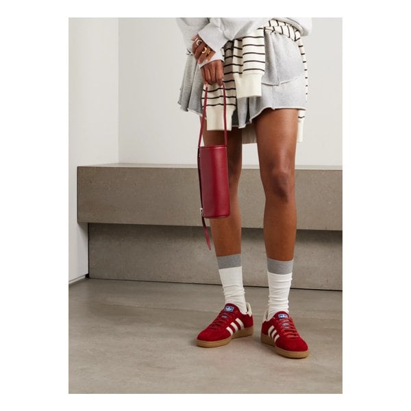 핸드볼 스페지알 가죽 트리밍 스웨이드 스니커즈 레드 46376663162926209