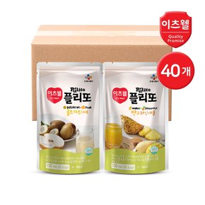 CJ이츠웰 플리또 과일주스 파우치 130ml 혼합 40개 (키위배 20+망고 20)