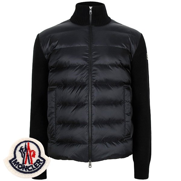 [부산점] 몽클레어 25FW 블랙 울 캐시미어 니트 믹스 구스 다운 집업 자켓 9B00051 M4281 999