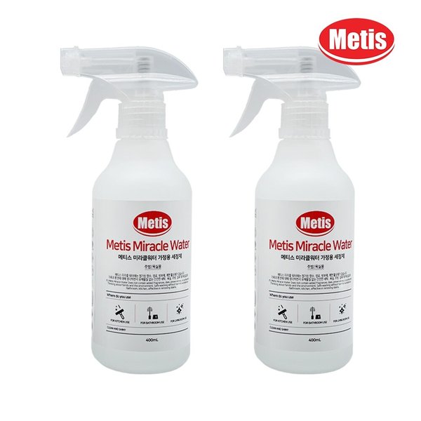 메티스 미라클워터 주방/욕실용 세정제 400ml x2개