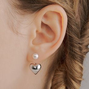 pearl & heart jacket earring