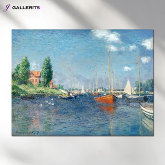 GALLERITS 모네 그림 아르장퇴유 빨간배 거실 명화 액자 집들이선물