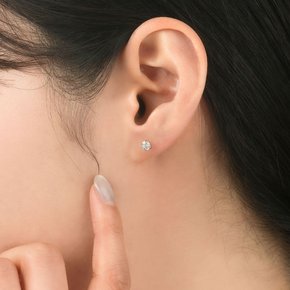18K 2부 모이사나이트 귀걸이 6프롱
